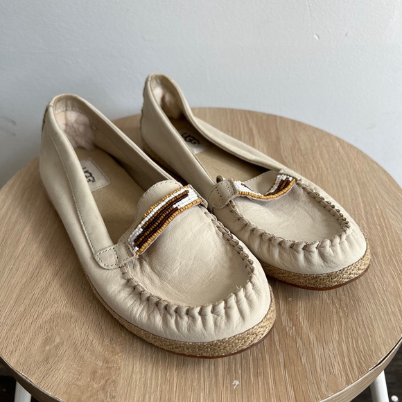 Women's UGG Espadrille Loafers Size 8 Beige - Picture 1 of 5